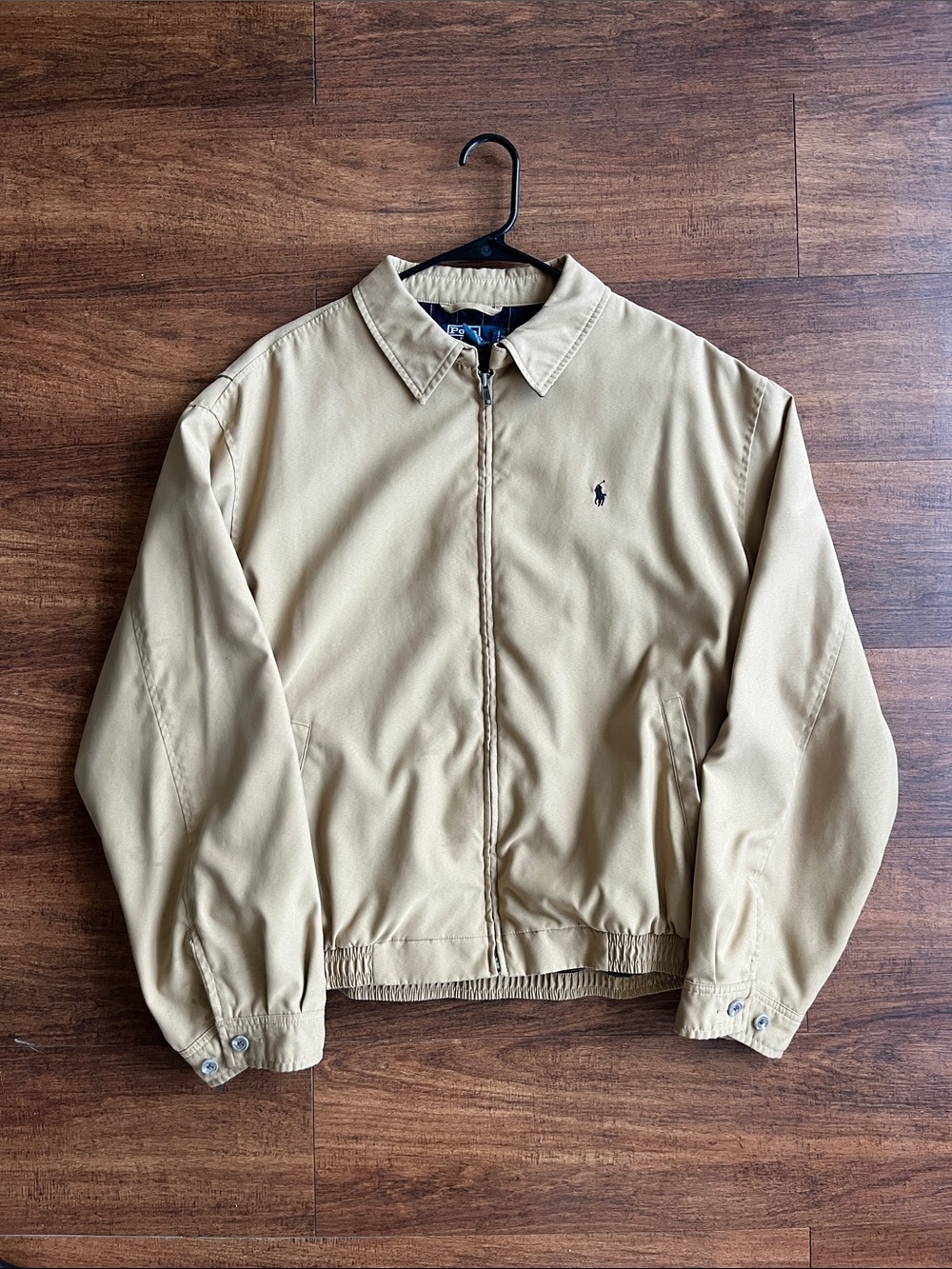 Ralph Lauren Tan Lightweight Zip-Front spring jacket, good condition signs of we